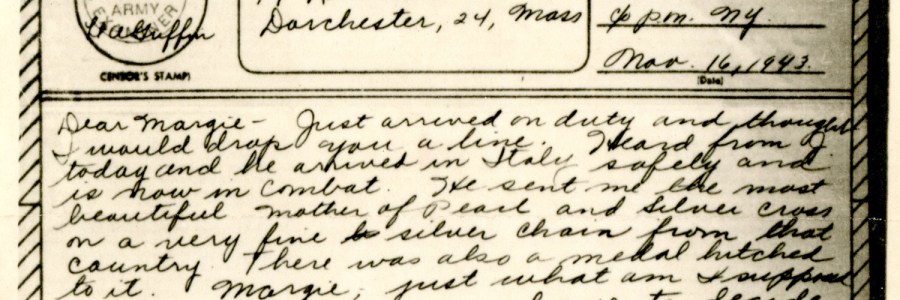 Letters from the Alice Griffin Collection: Part V (November & December&nbsp;1943)